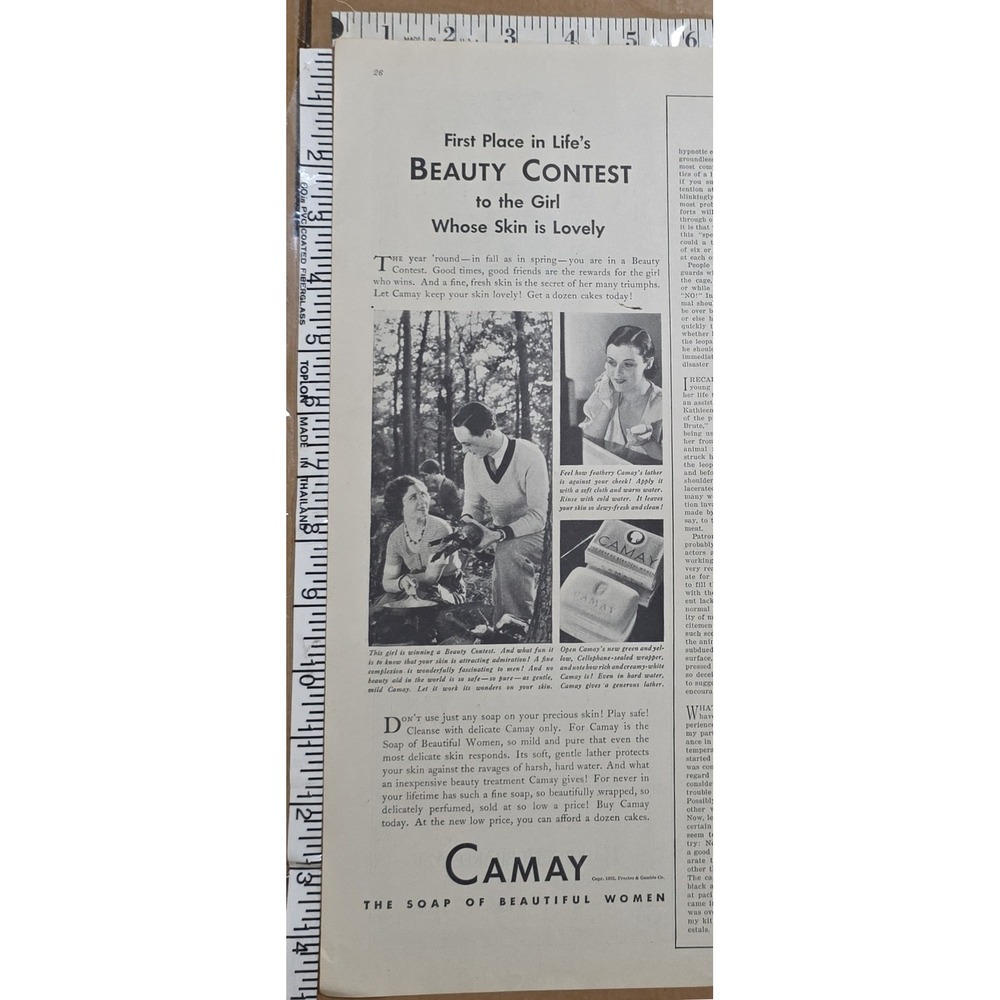 Vintage 1932 Camay Soap Original Print Ad Beauty Contest Skincare Advertisement